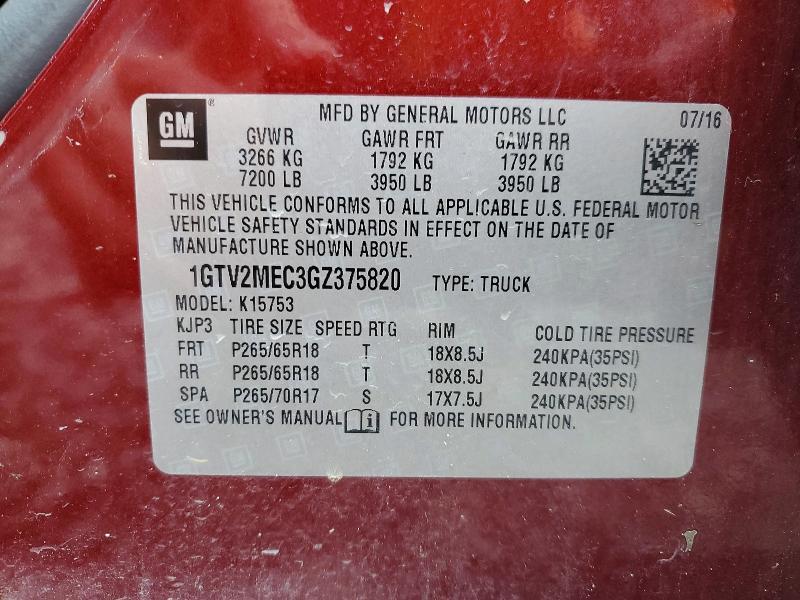 2016 GMC Sierra K1500 sle