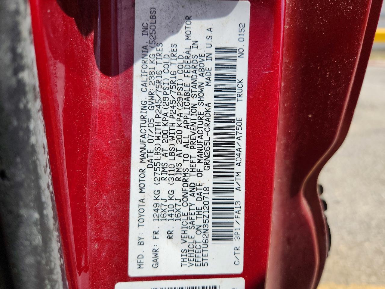 2005 Toyota Tacoma Prerunner V6