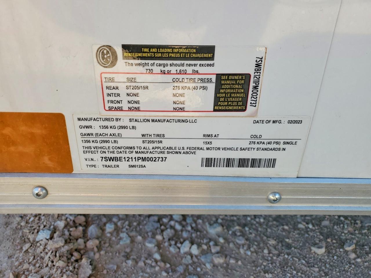 2023 Stallion SM612SA Enclosed Cargo Trailer