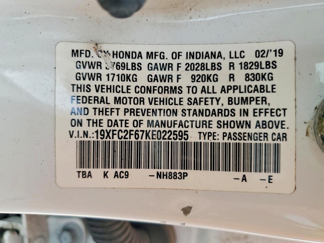 2019 Honda Civic lx