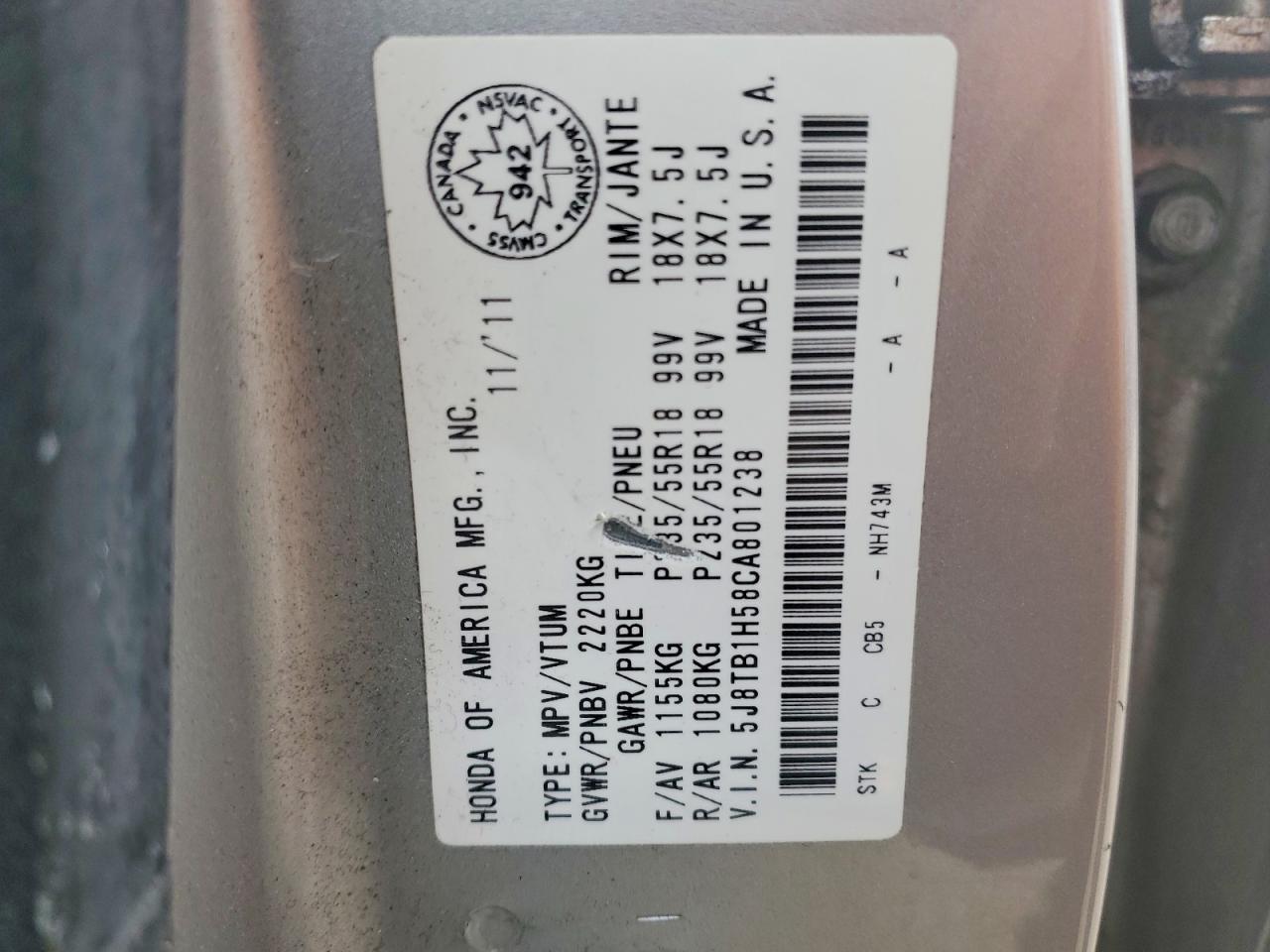 2012 Acura Rdx Technology