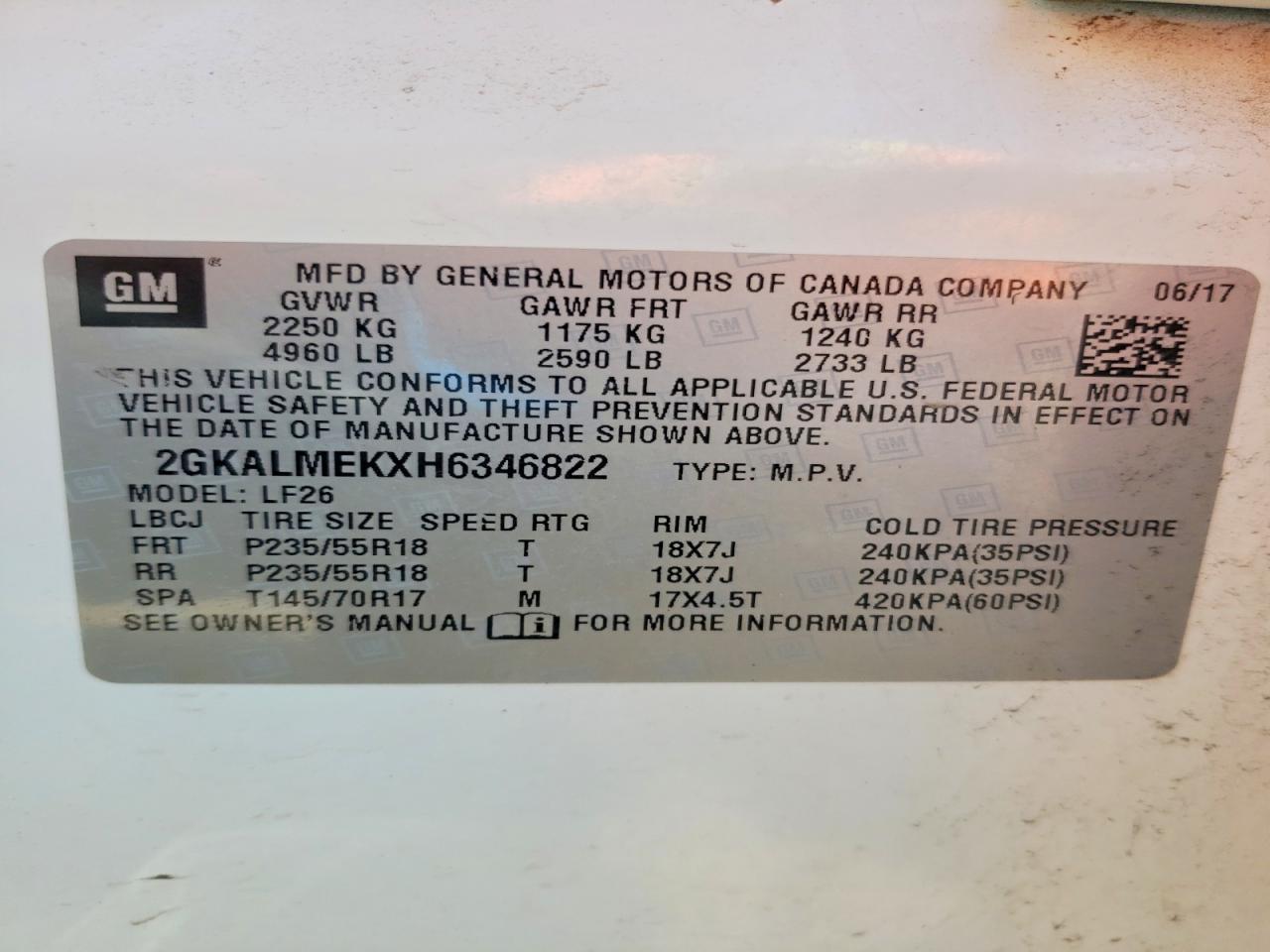 2017 GMC Terrain sle