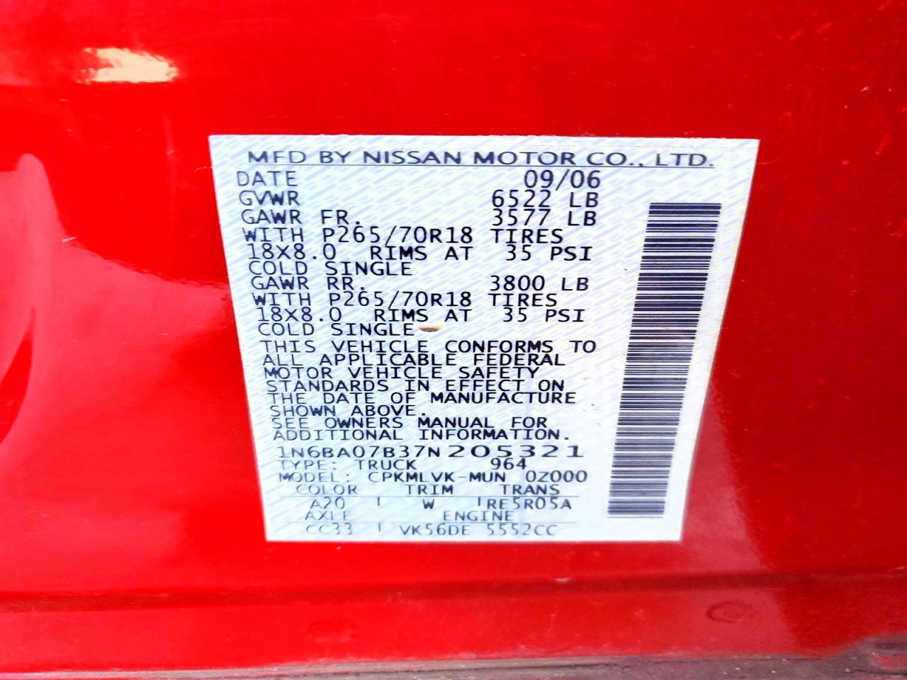 2007 Nissan Titan XE FFV