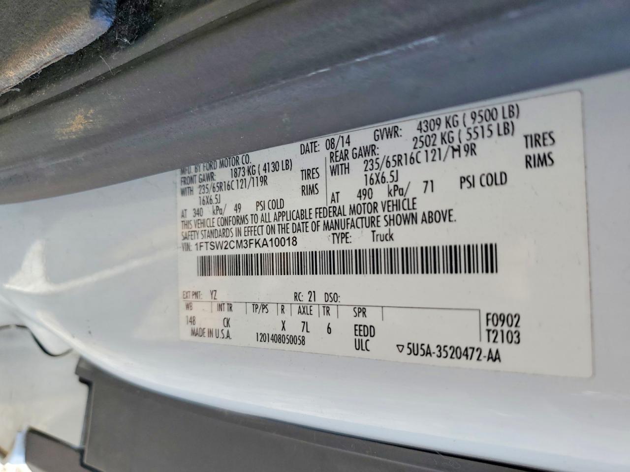 2015 Ford Transit 350 Delivery Van