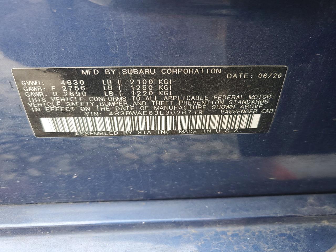 2020 Subaru Legacy Premium