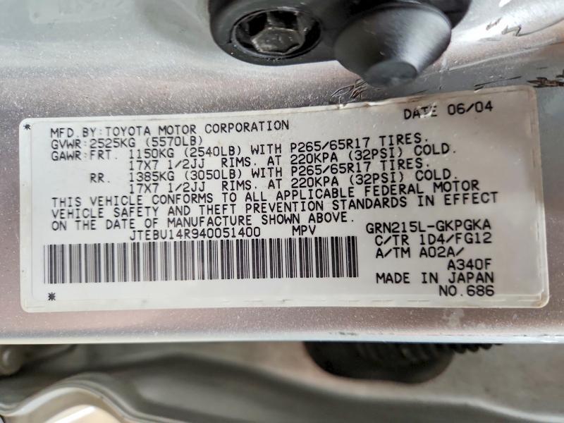 2004 Toyota 4runner SR5