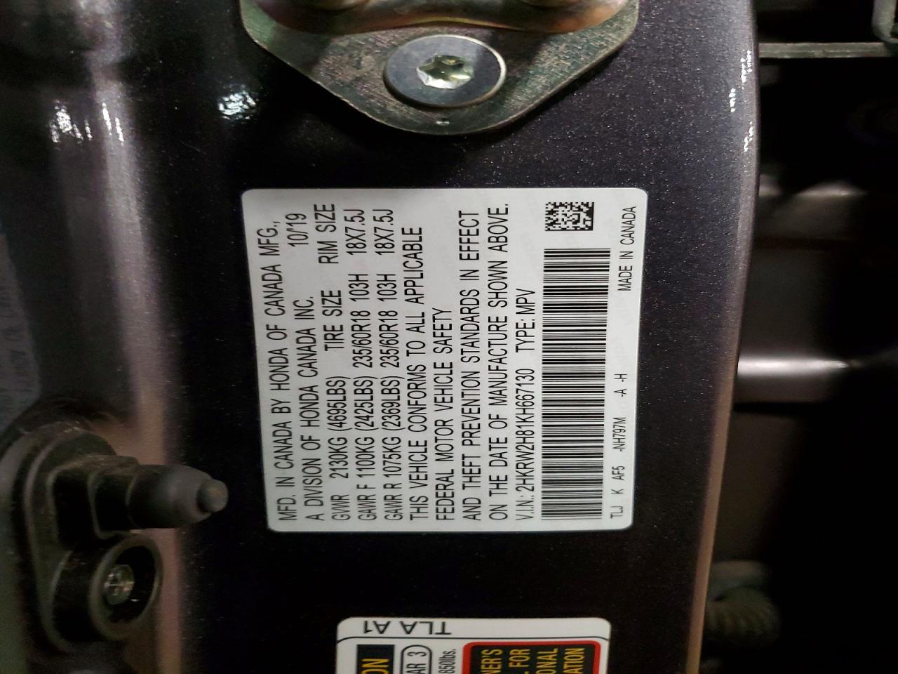 2019 Honda Cr-v exl