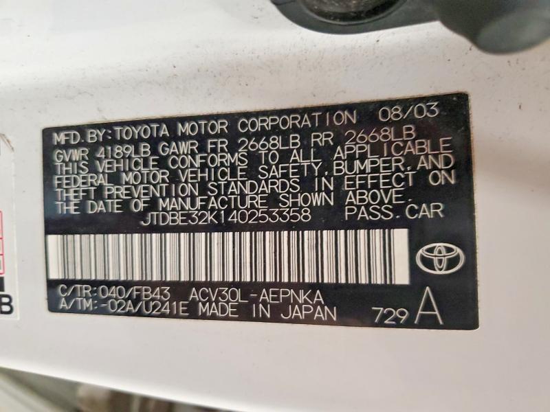 2004 Toyota Camry le