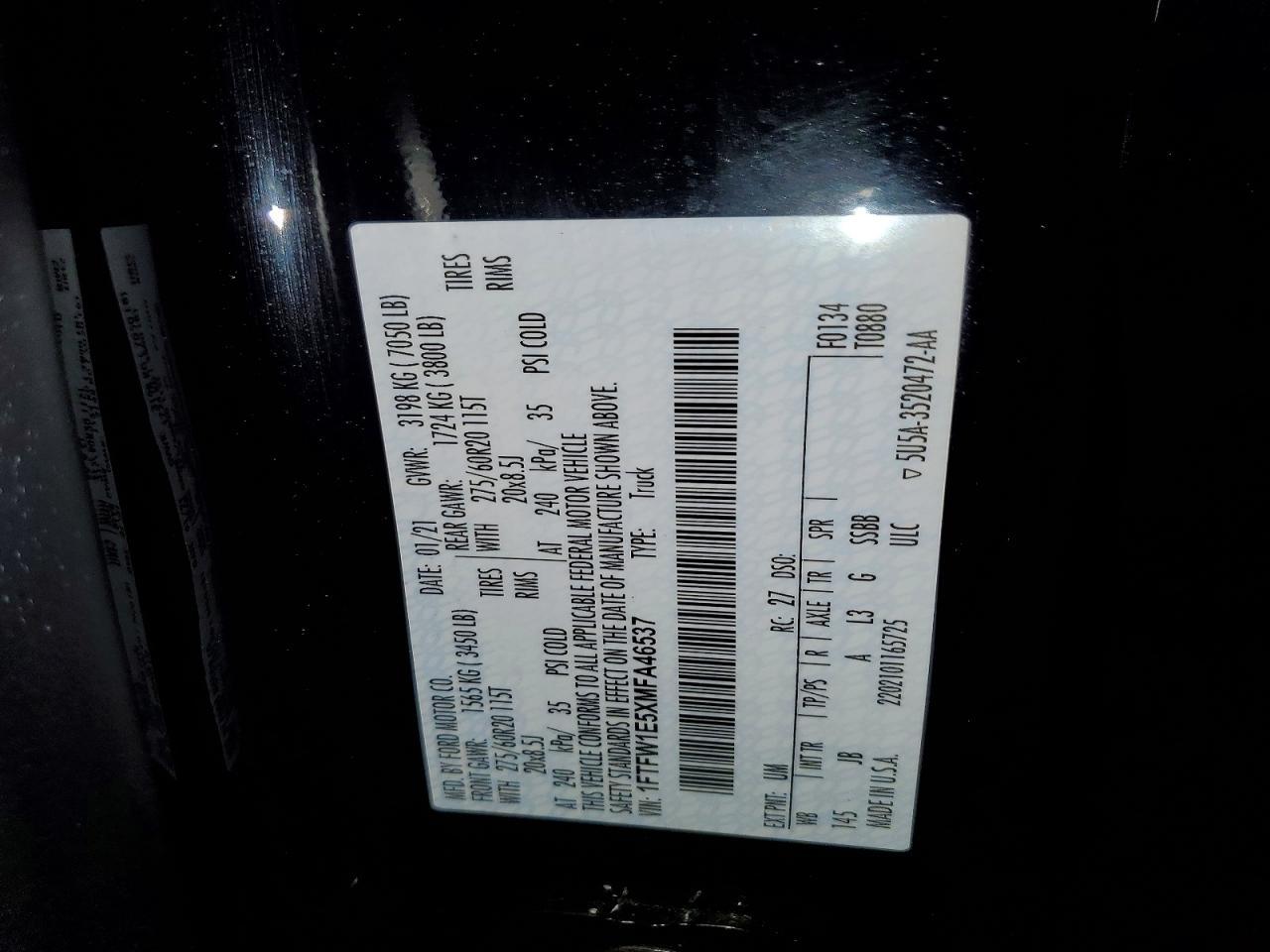 2021 Ford F150 Supercrew