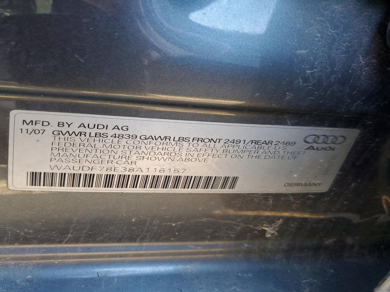 2008 Audi A4 2.0t Quattro