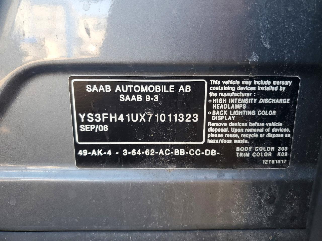 2007 Saab 9-3