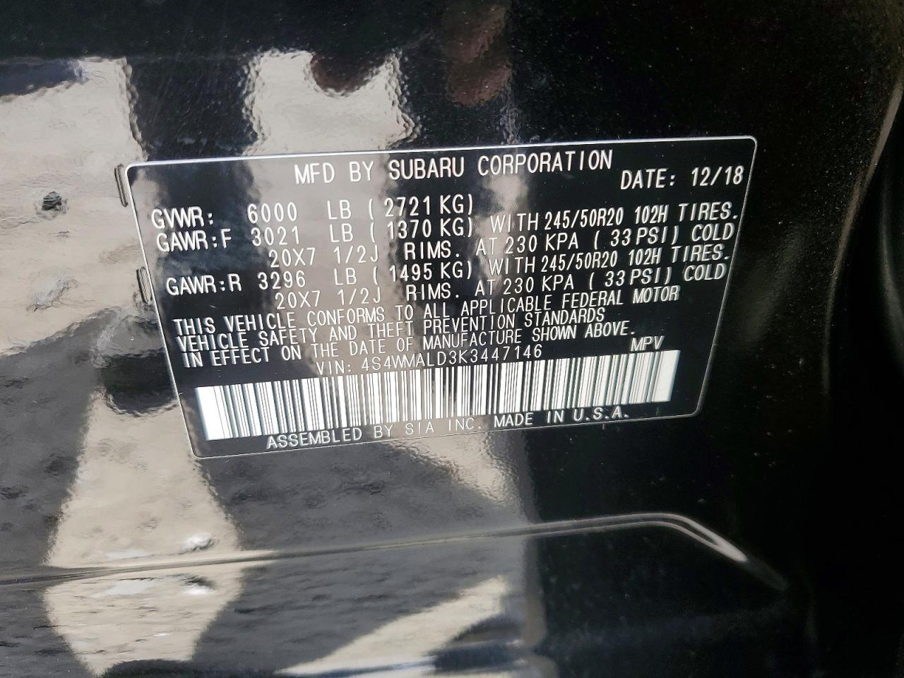 2019 Subaru Ascent Limited
