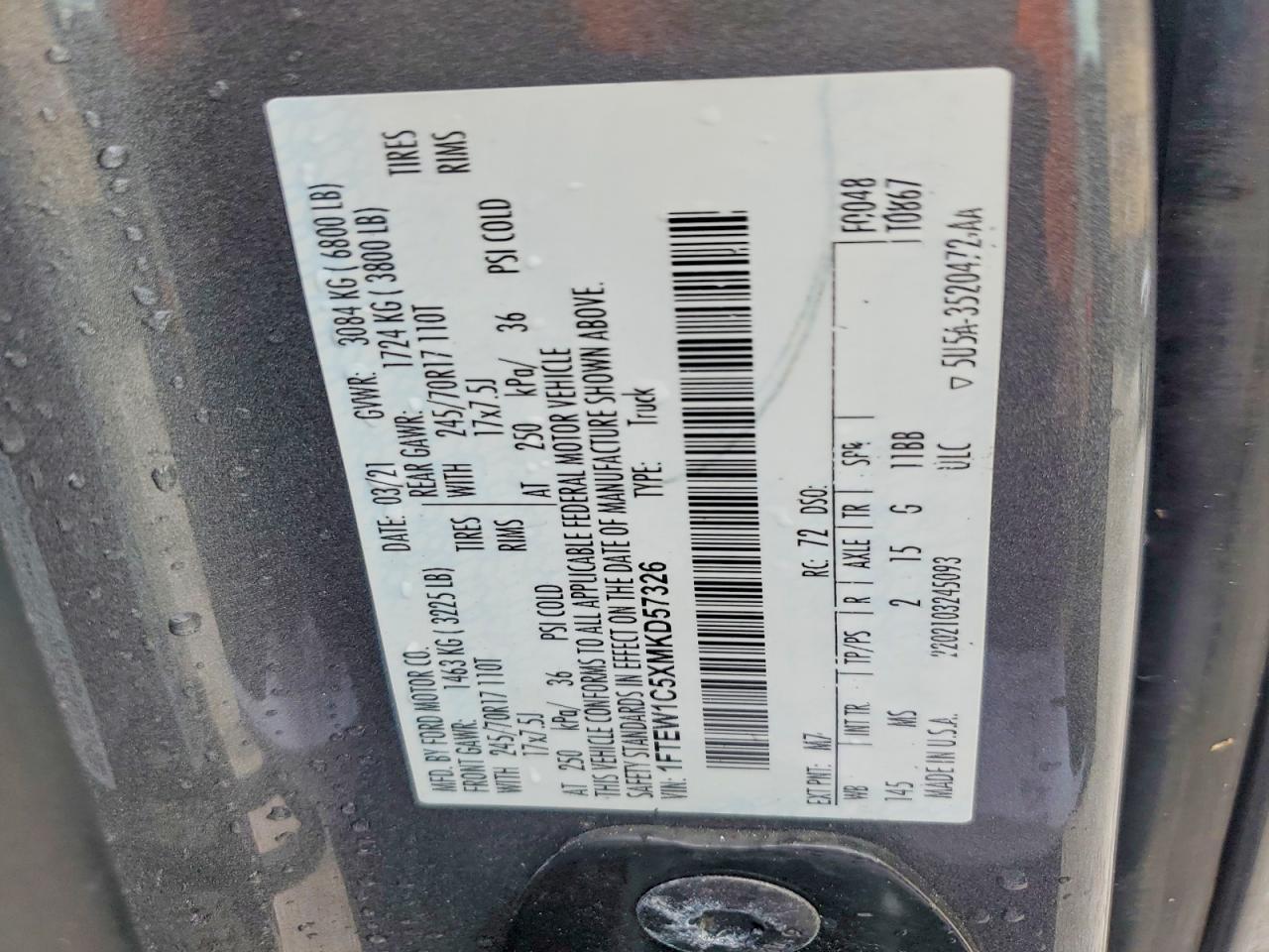 2021 Ford F150 Supercrew