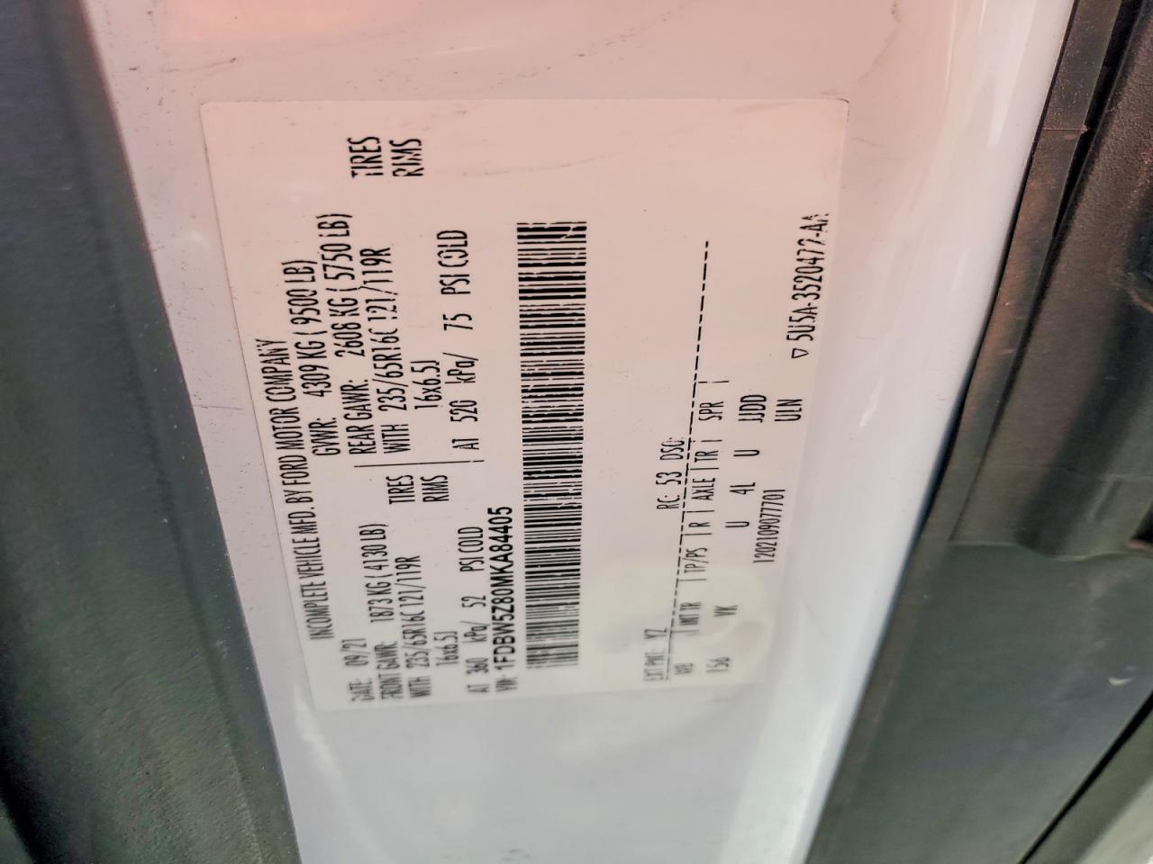 2021 Ford Transit Delivery Truck