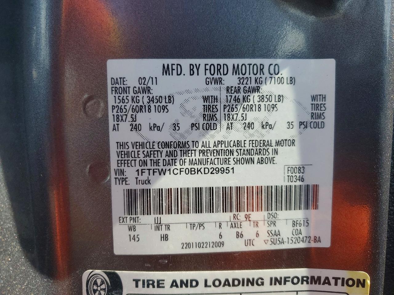 2011 Ford F150 Supercrew