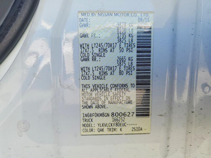 2016 Nissan Nv 1500 s