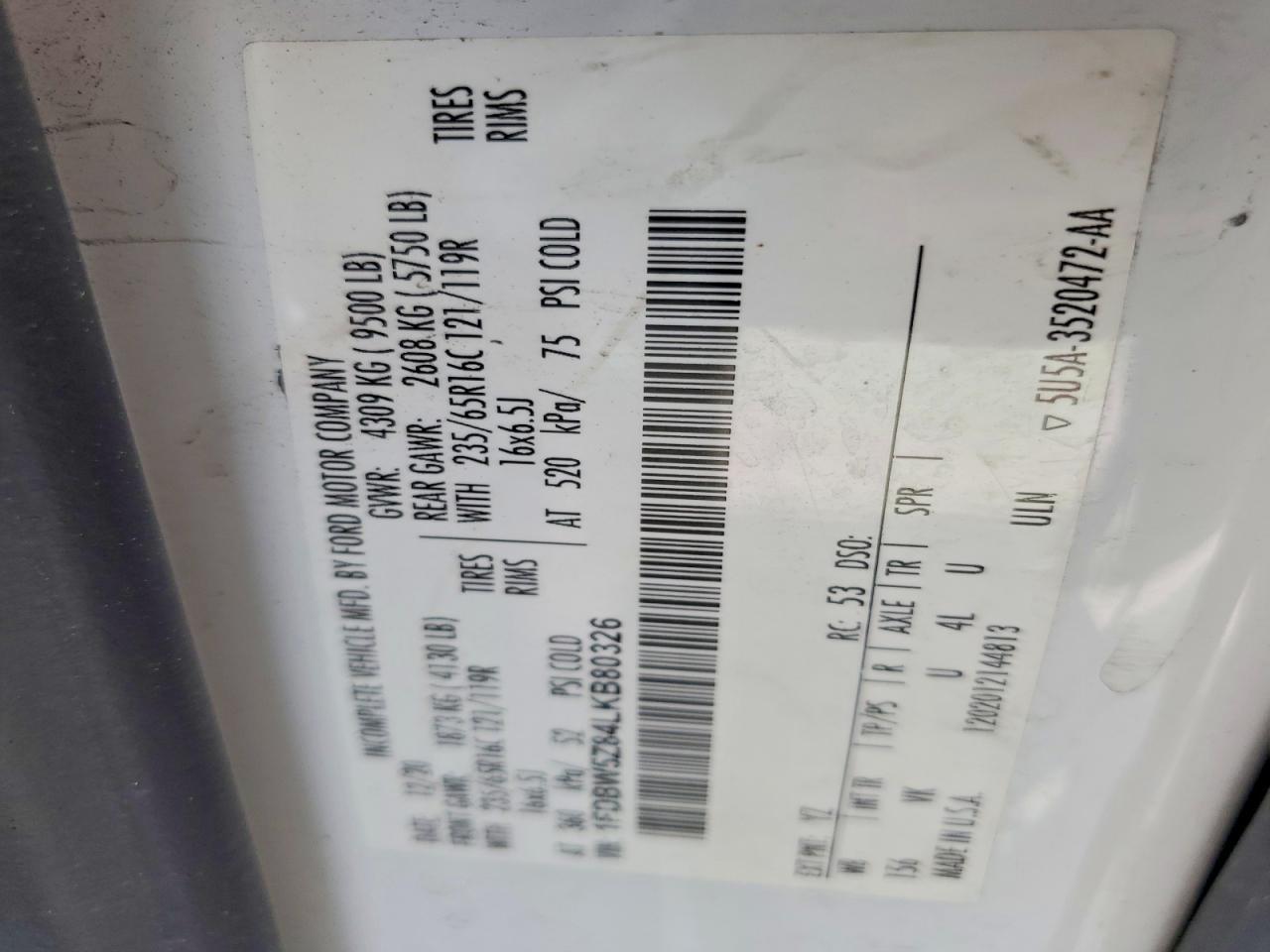 2020 Ford Transit Delivery Truck