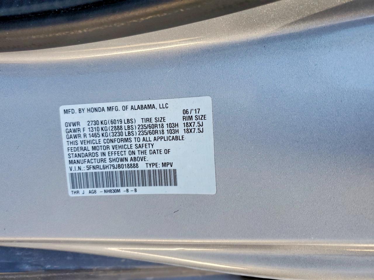 2018 Honda Odyssey exl