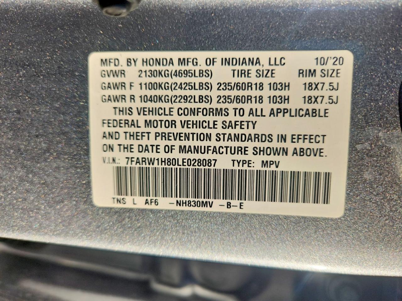 2020 Honda Cr-v exl