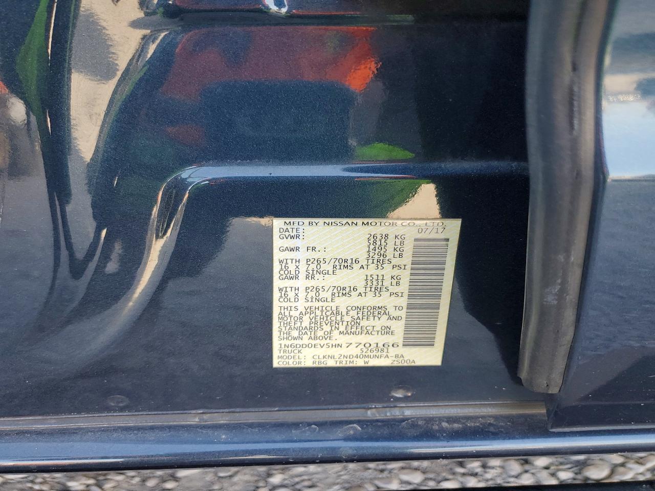 2017 Nissan Frontier SV