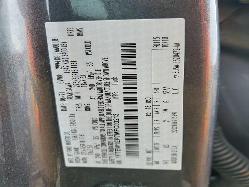 2021 Ford F150 Supercrew