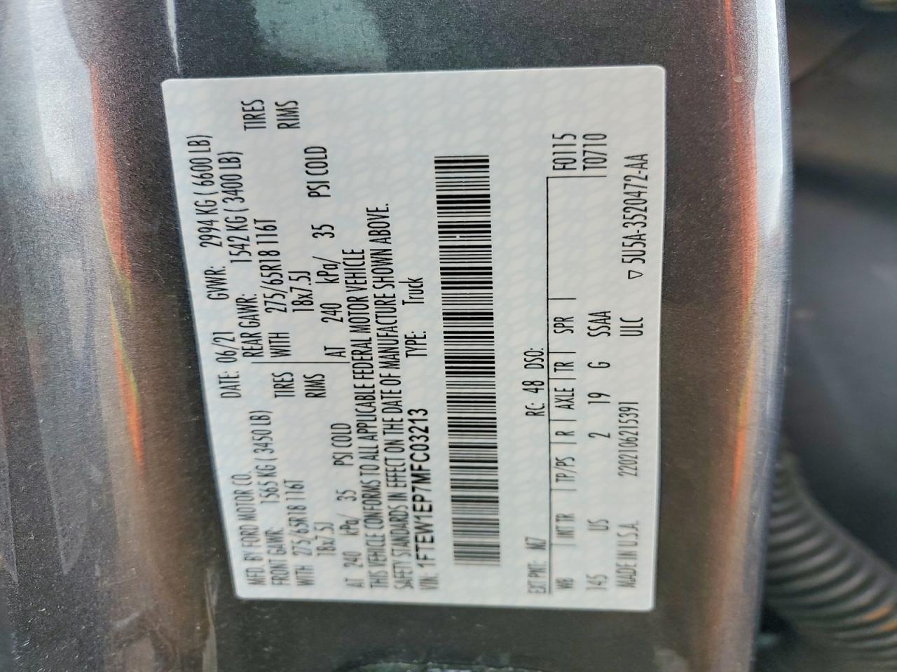 2021 Ford F150 Supercrew