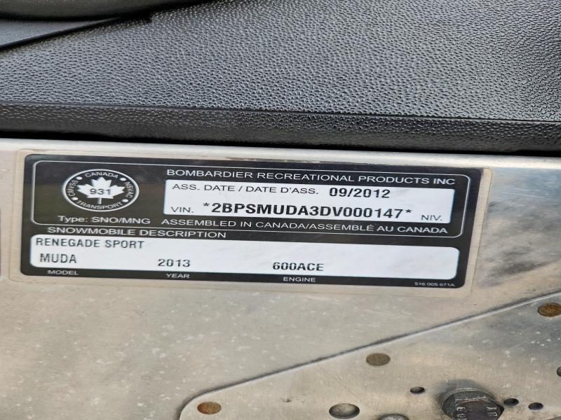 2013 Skidoo Renegade 550f Sport