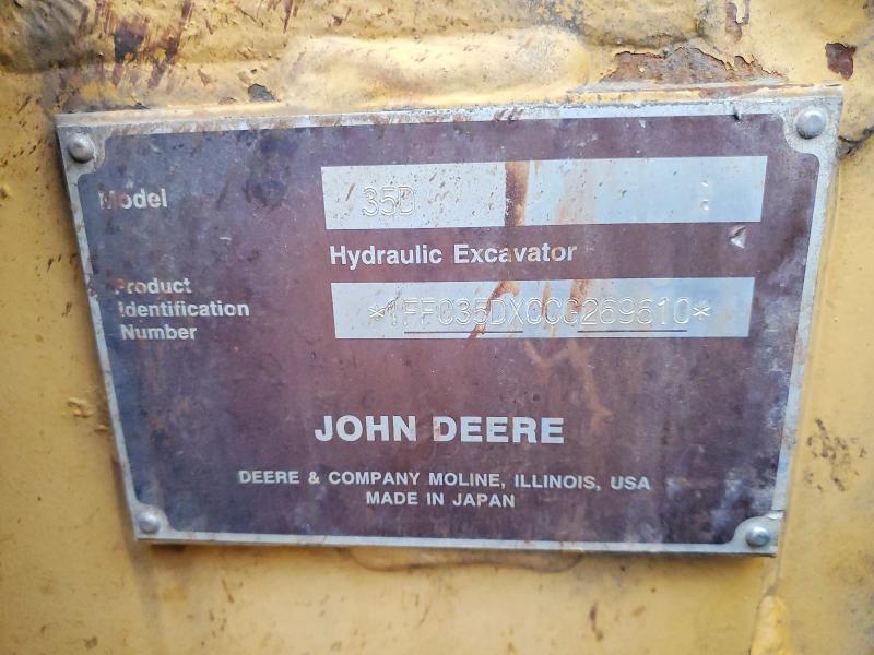 2012 John Deere 35D Mini Excavator