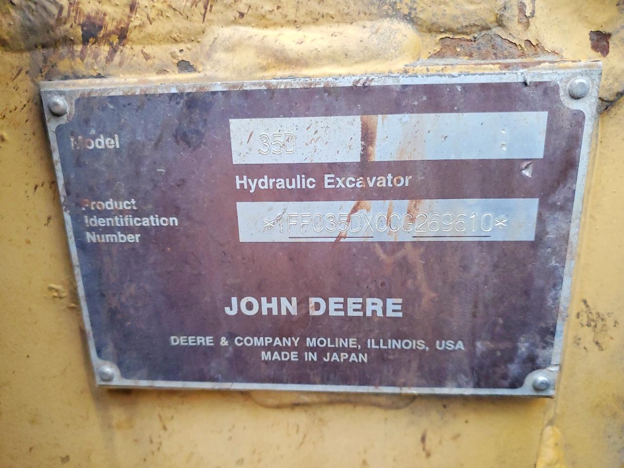 2012 John Deere 35D Mini Excavator