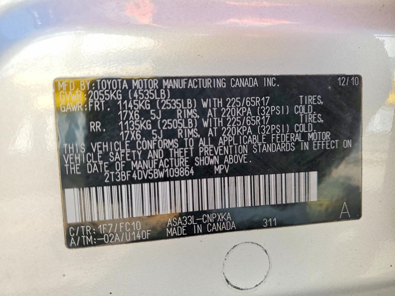 2011 Toyota Rav4 Base