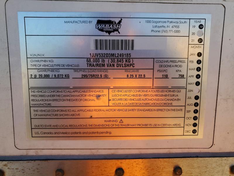 2021 Wabash Dvlshpc DRY Van Trailer
