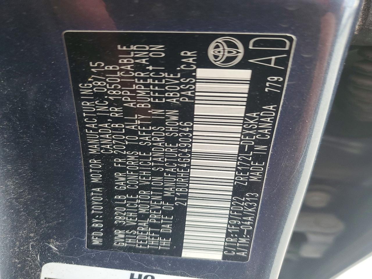 2016 Toyota Corolla s Plus