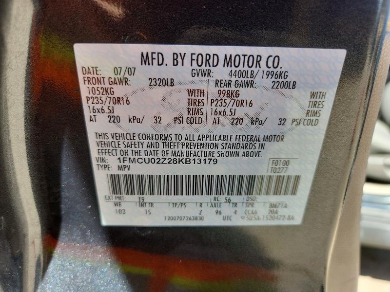 2008 Ford Escape xls