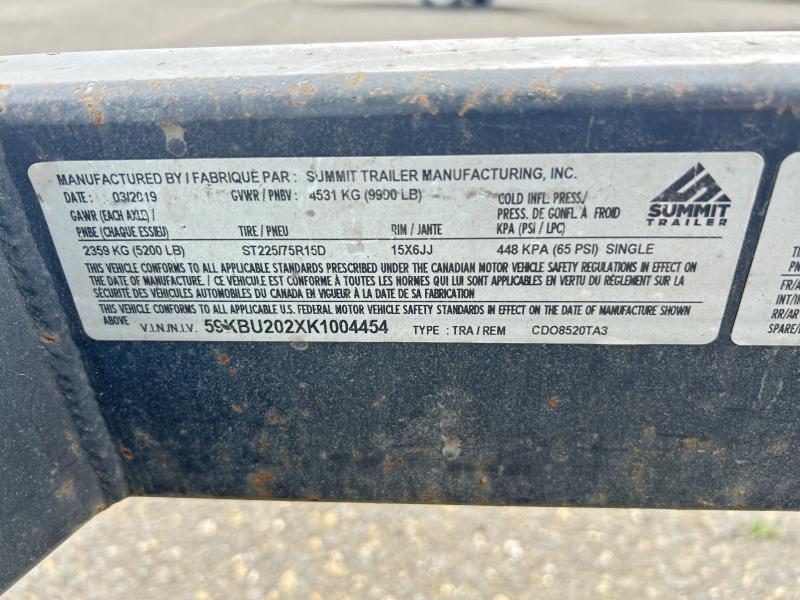 2019 Summ IT CDO8520TA3 Equipment Trailer