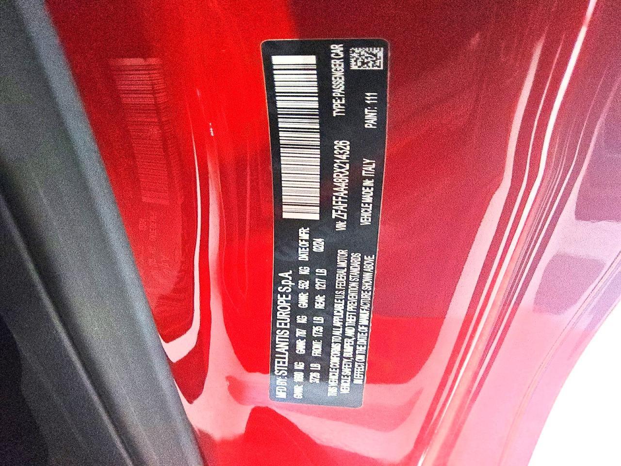 2024 Fiat 500 e red