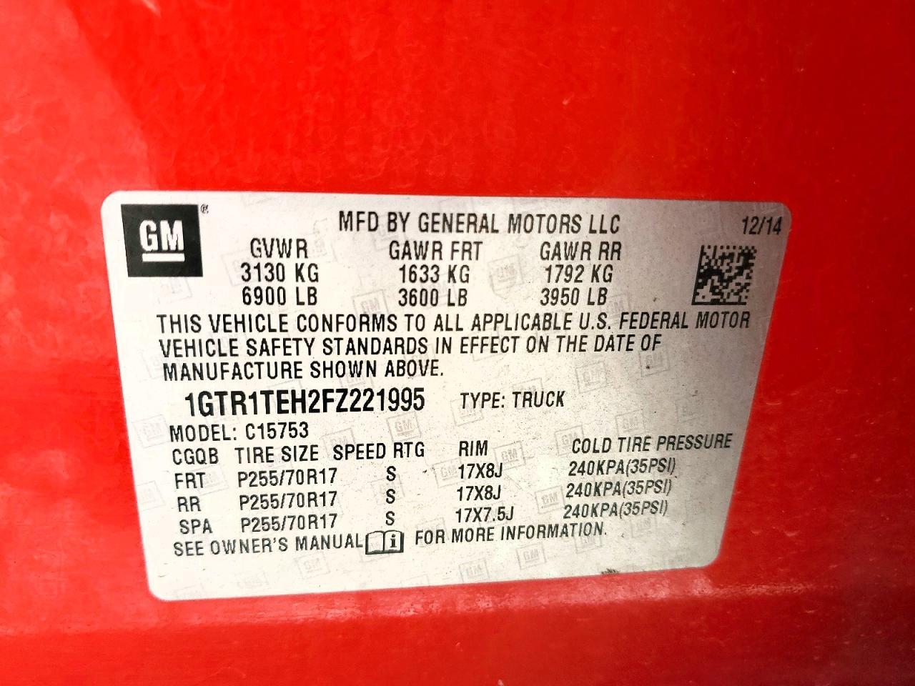 2015 GMC Sierra C1500