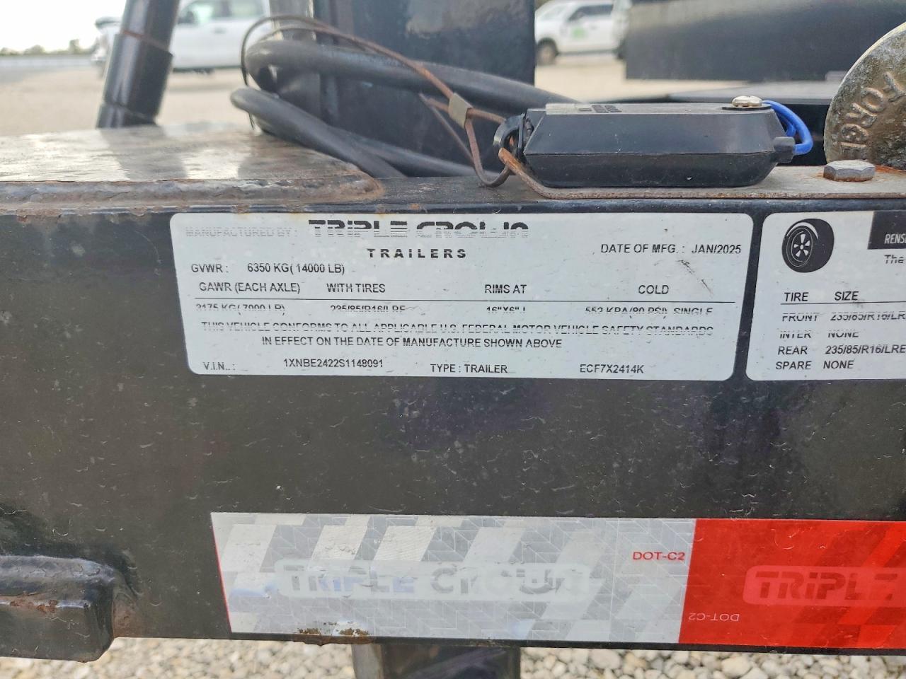 2025 Triple Crown ECF7X2414K Equipment Trailer