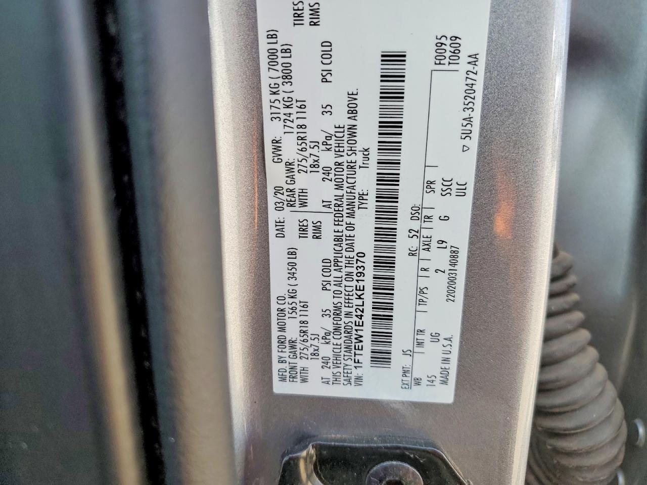 2020 Ford F150 Supercrew