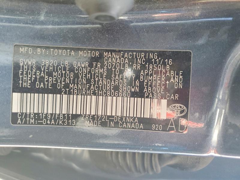 2017 Toyota Corolla le