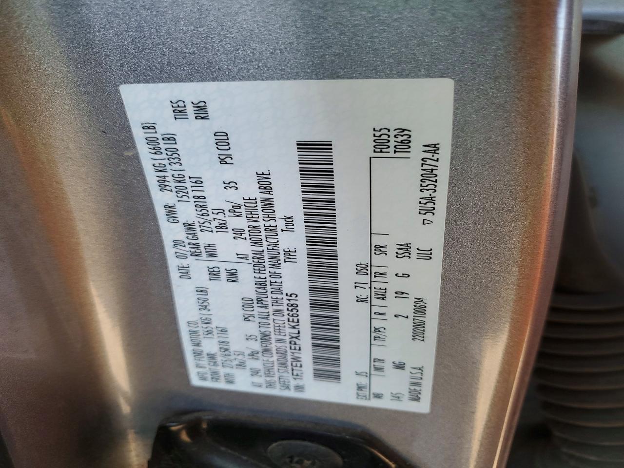 2020 Ford F150 Supercrew