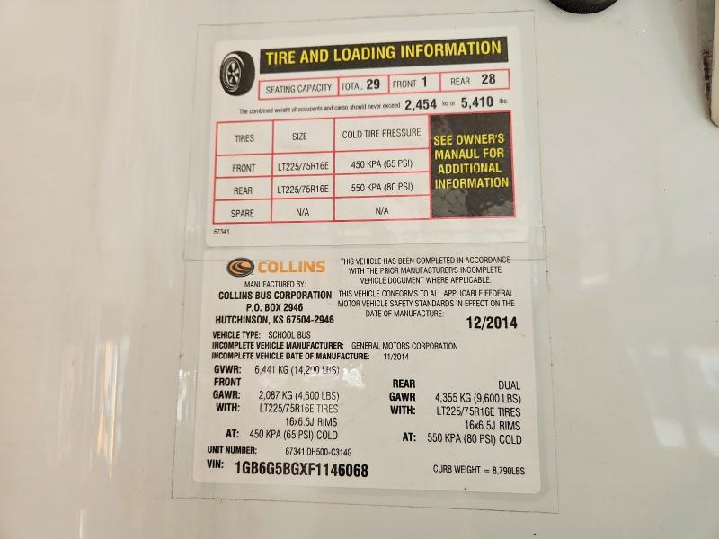 2015 Chev 2015 Collins Bantam G4500-School Bus