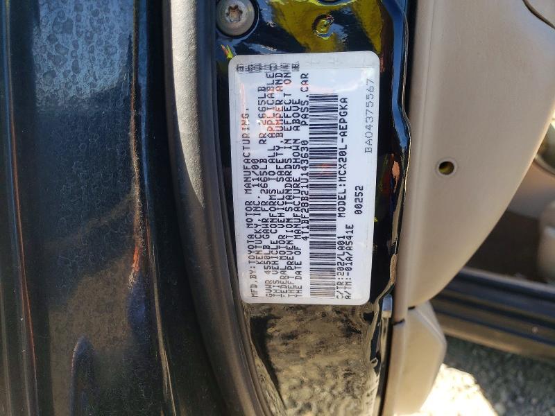 2001 Toyota Avalon xls