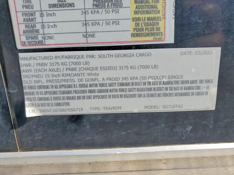 2022 South Georgia SG716TA2 Enclosed Cargo Trailer