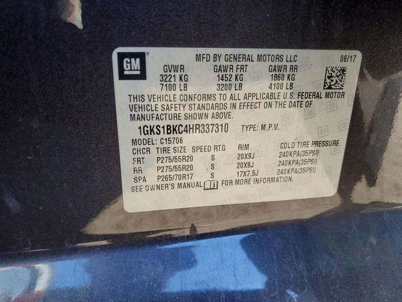 2017 GMC Yukon slt
