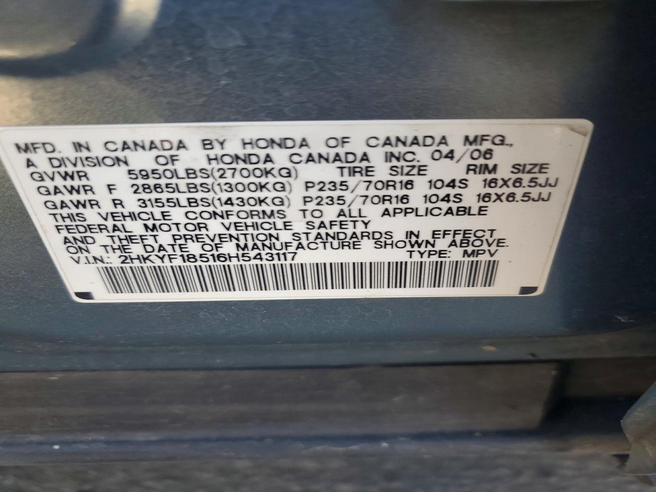 2006 Honda Pilot ex