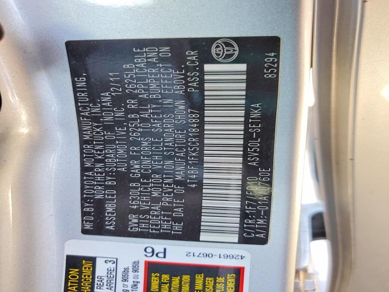 2012 Toyota Camry le