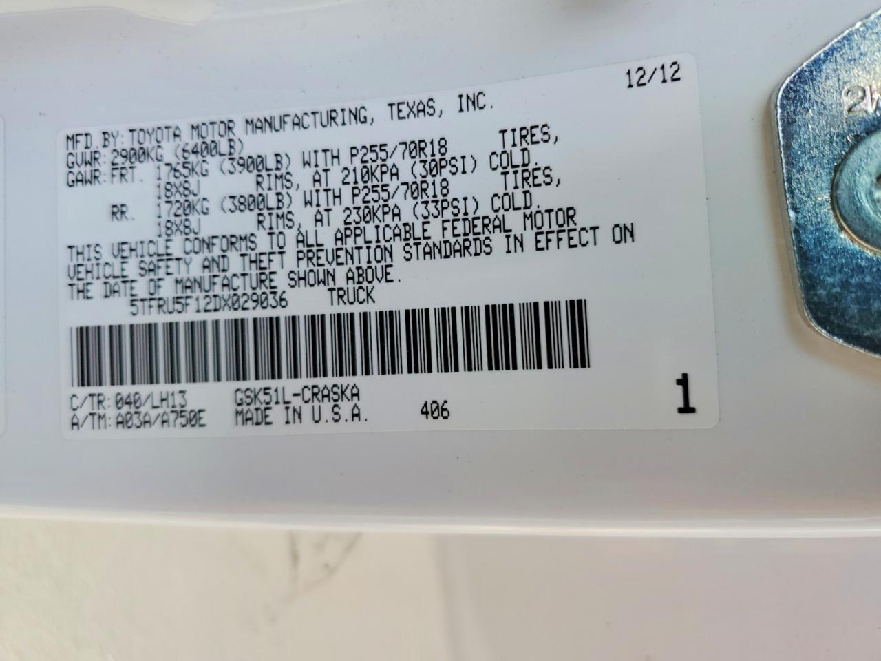 2013 Toyota Tundra Grade