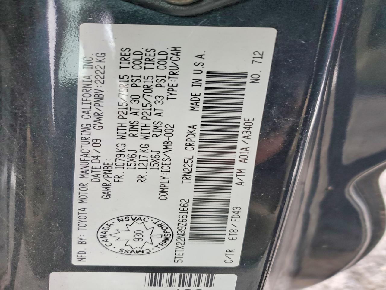 2009 Toyota Tacoma Base