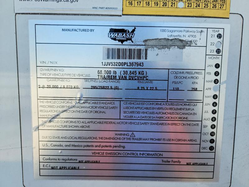 2023 Wabash ASH Dvcvhpc DRY Van Trailer