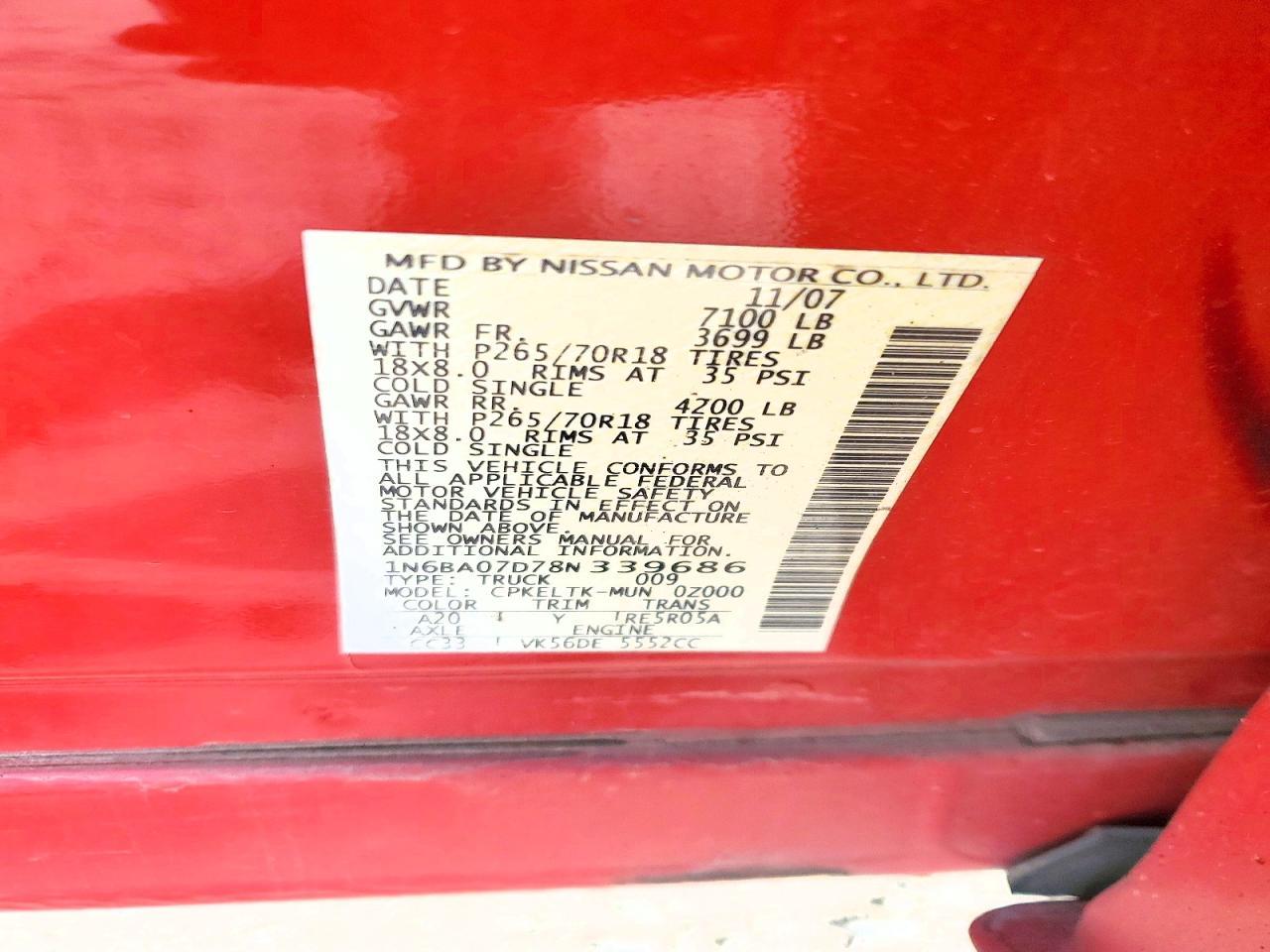 2008 Nissan Titan XE FFV